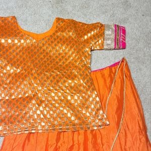 Orange lehenga shirt